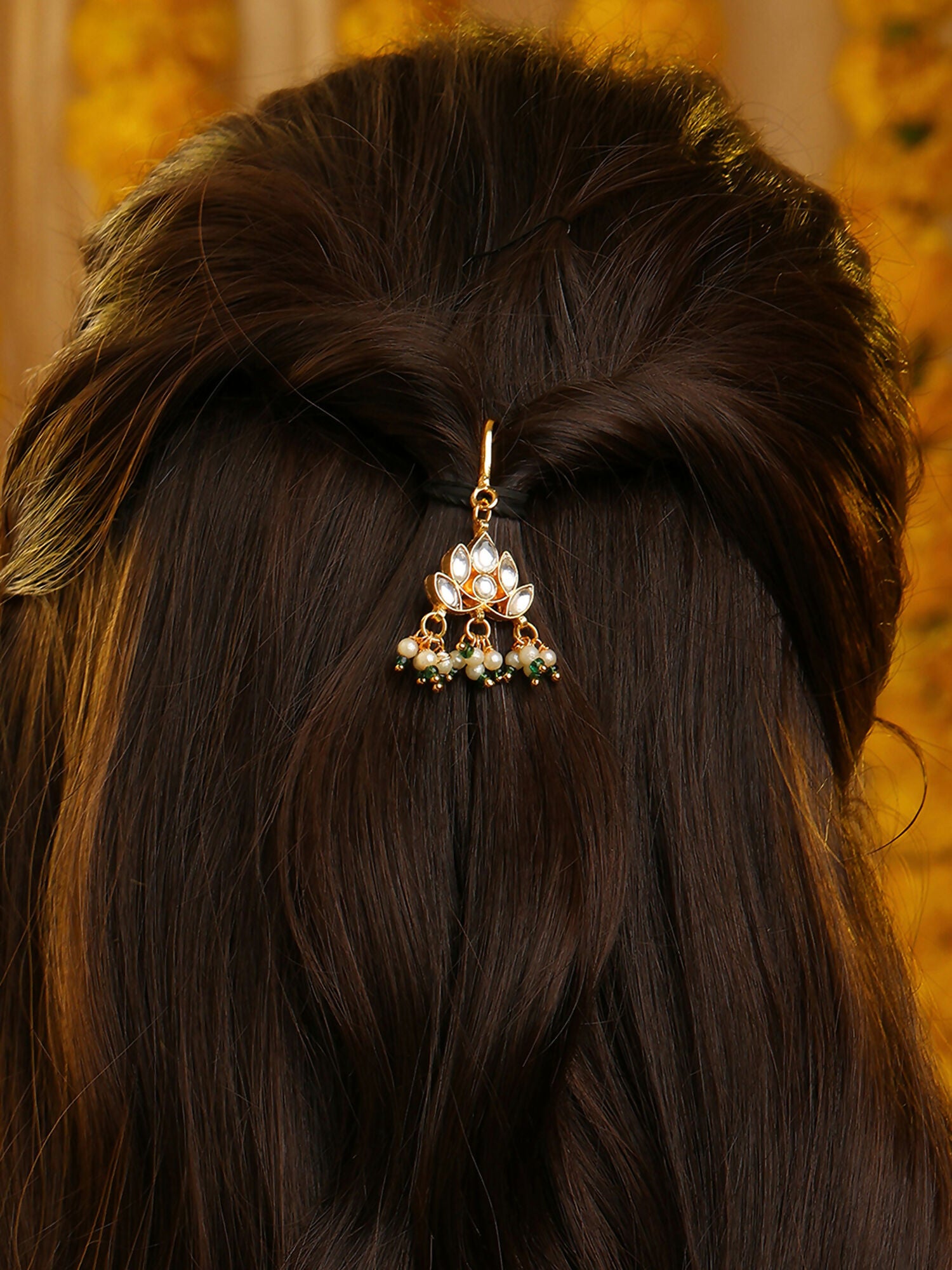 Ruby Raang Lotus Dangling Hair Brooch