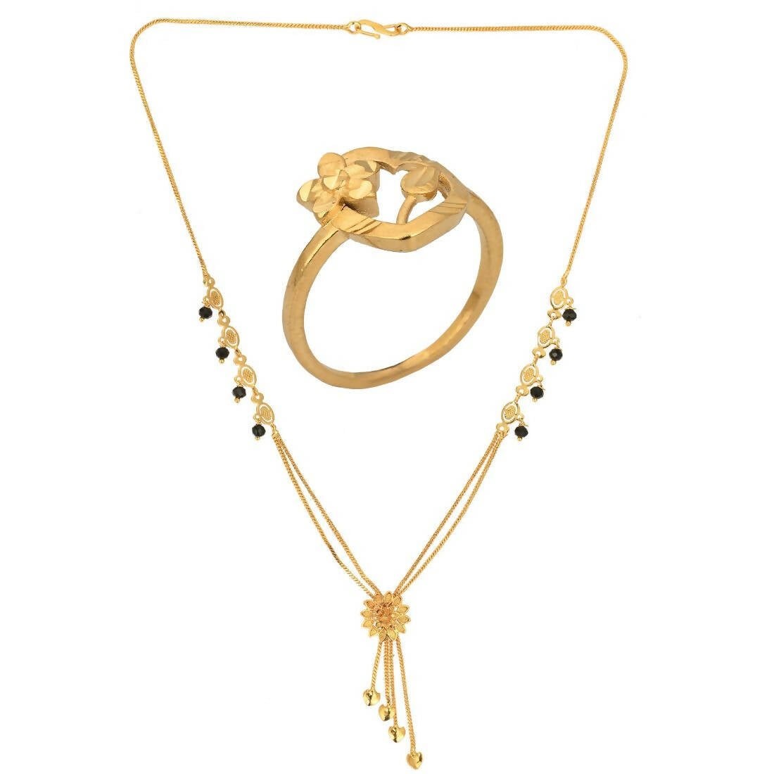 AanyaCentric Gold-plated Mangalsutra & Ring Set - Distacart