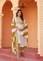 Thumbnail for Alvano Printed 3Pcs Kurti Set for Women's and Girls Rayon - Distacart