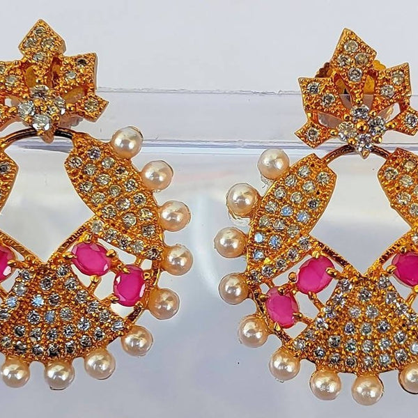 AD Ruby Designer White Stone Earrings - Distacart