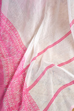 Thumbnail for Vastranavya White Digital Printed Linen Ready To Wear Designer Saree with Unstitched Blouse - Distacart