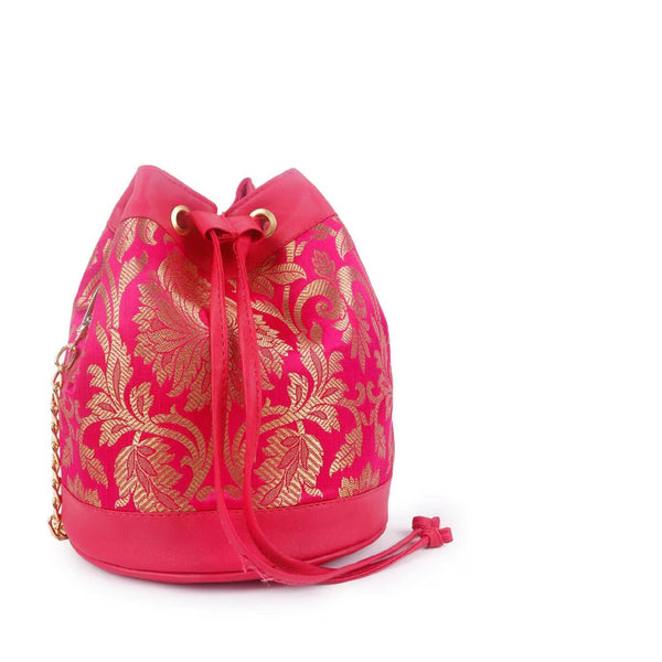 Joban Fashion Embroidered Potli Clutch - Pink - Dista