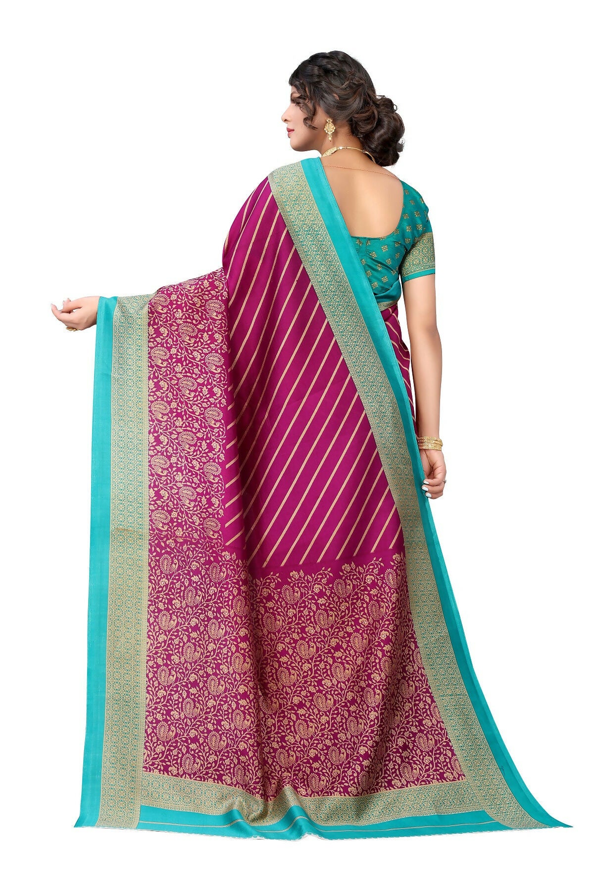 Vamika Purple Printed Art Silk Saree - Distacart