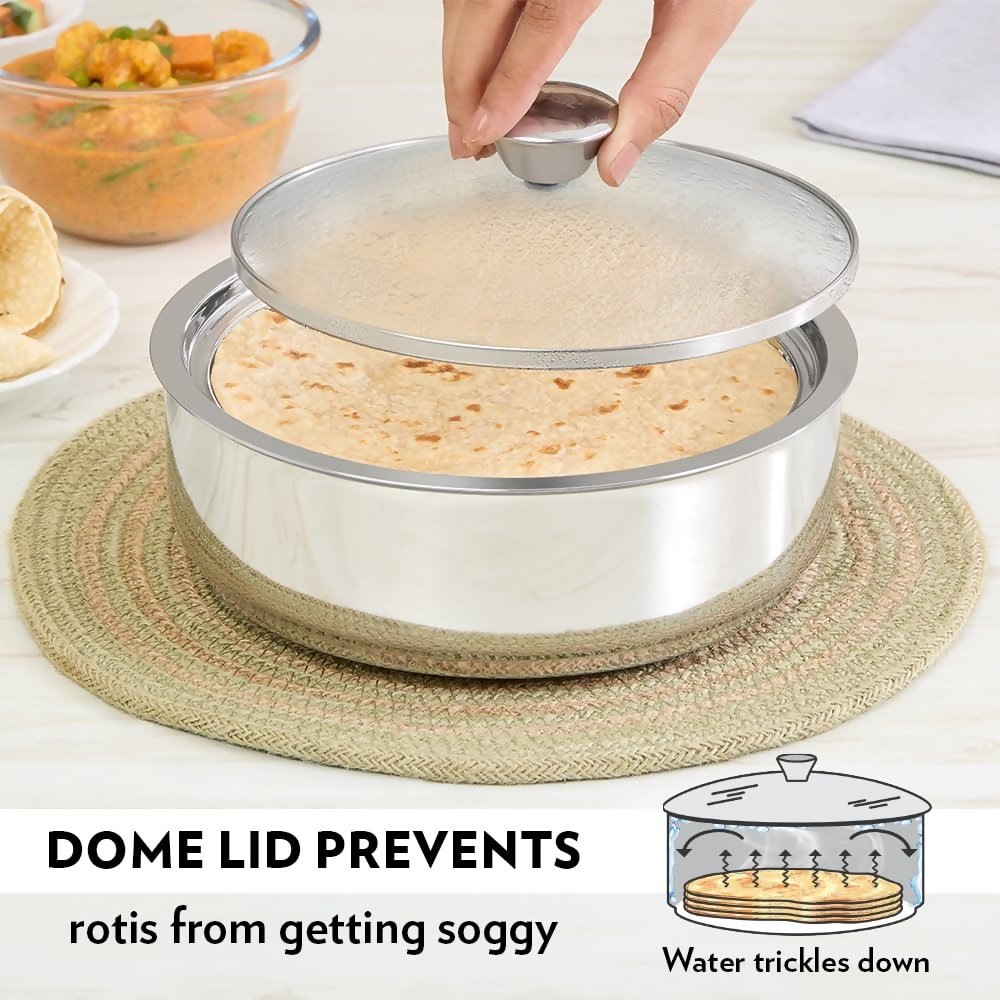 Borosil Stainless Steel Insulated Roti Server - Dista