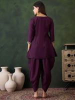 Thumbnail for Sangria Embroidered Kurta & Dhoti Pant Kurta Set