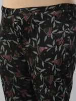 Thumbnail for Sztori Plus Size Floral Foil Printed Mandarin Collar A-Line Kurta With Trouser - Distacart