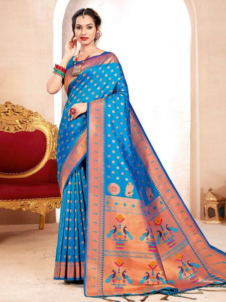 Astita Paithani Silk Blue Saree