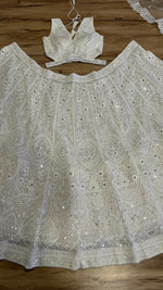 Thumbnail for Jyoti Fashion Women's Off White Georgette Codding Thread with Sequins Embroidered Designer Lehenga Choli Set - Distacart