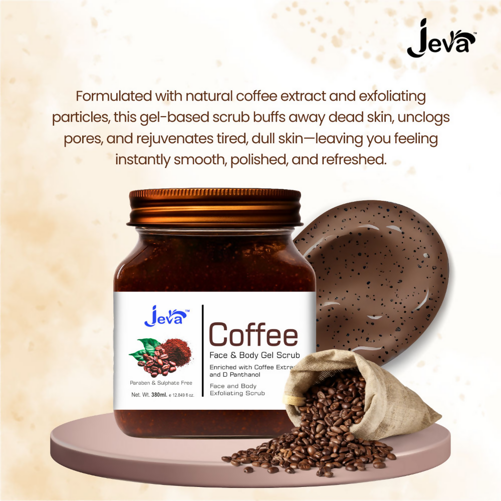 Jeva Coffee Face & Body Exfoliating Gel Scrub - Dista