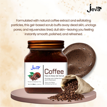 Jeva Coffee Face & Body Exfoliating Gel Scrub - Dista