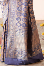 Thumbnail for Joban Fashion Lavender Pure Katan Pure Handloom Banarasi Silk Saree