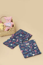 Thumbnail for Breathables Kids Cotton Owl Print Co-Ord Night Suit – Navy Blue - Dista