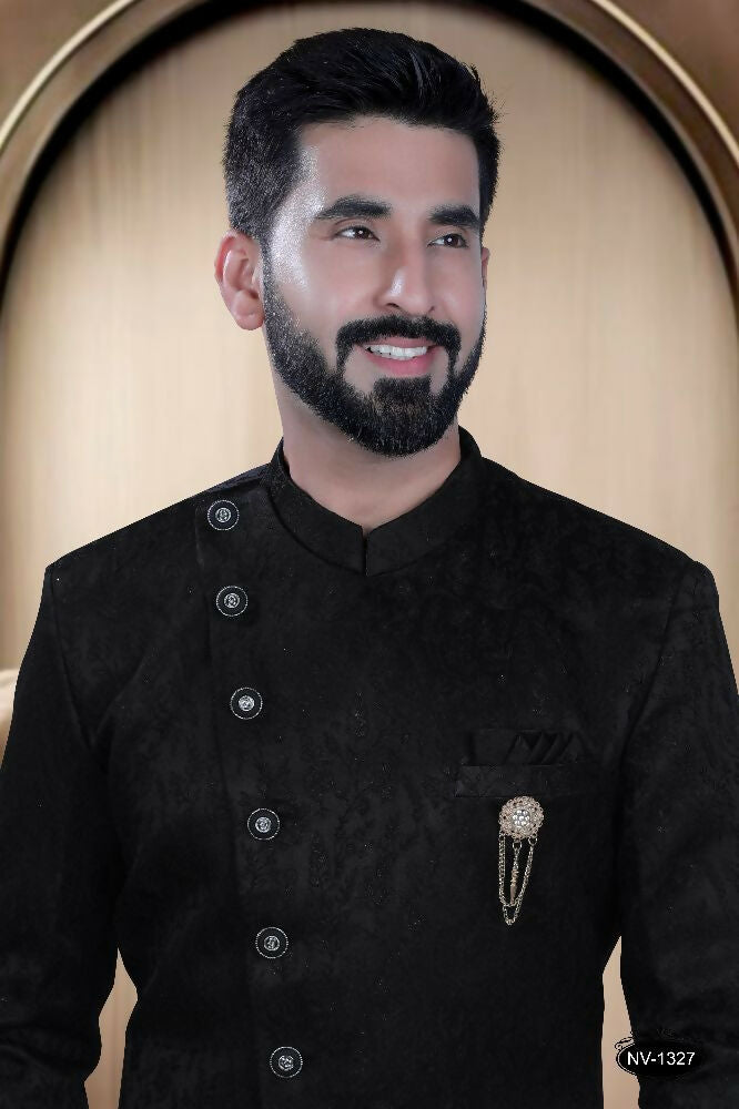 Joban Fashion Men's Black Satin Kurta with Pyjama - Distacart