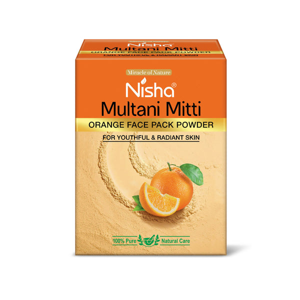 Nisha Orange Multani Mitti for Face | Skin Brightening Face Pack - Distacart
