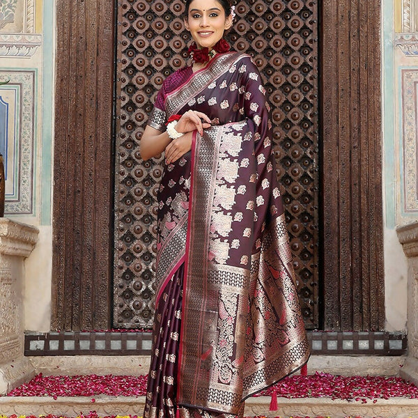 Astita Purple Silk Saree
