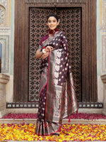 Thumbnail for Astita Purple Silk Saree