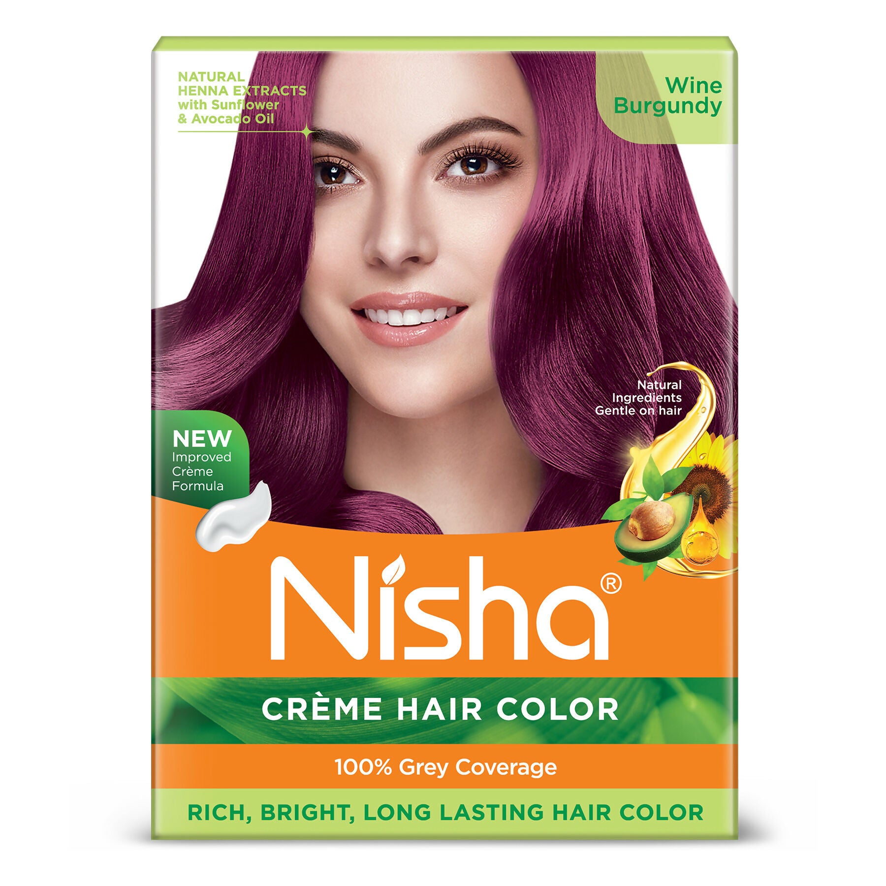 Nisha Creme Hair Color for Women - Wine Burgundy - Distacart