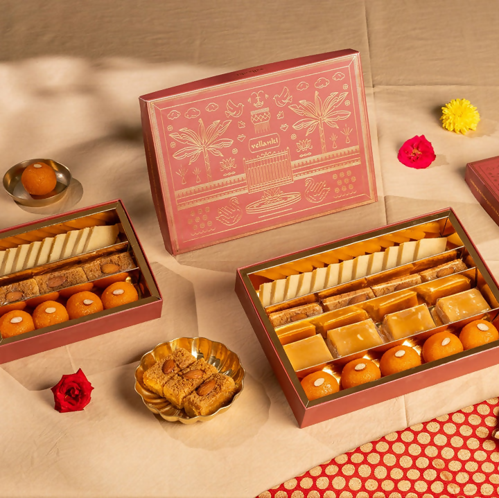 Vellanki Foods Assorted Partition Sweets Box - Distacart