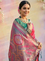 Thumbnail for Shree Shyam Fashion Pink Soft Silk Saree - Distacart