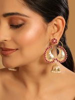 Thumbnail for Nuyug 22K Gold Plated Pink Paisley Bloom Earrings