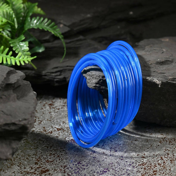 Afast Shining Blue Glass Party, Wedding, Daily Use Bangle Set, Pack Of 12 - Distacart