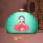 Thumbnail for Joban Fashion Baby Durga Printed D-Shape Clutch - Green