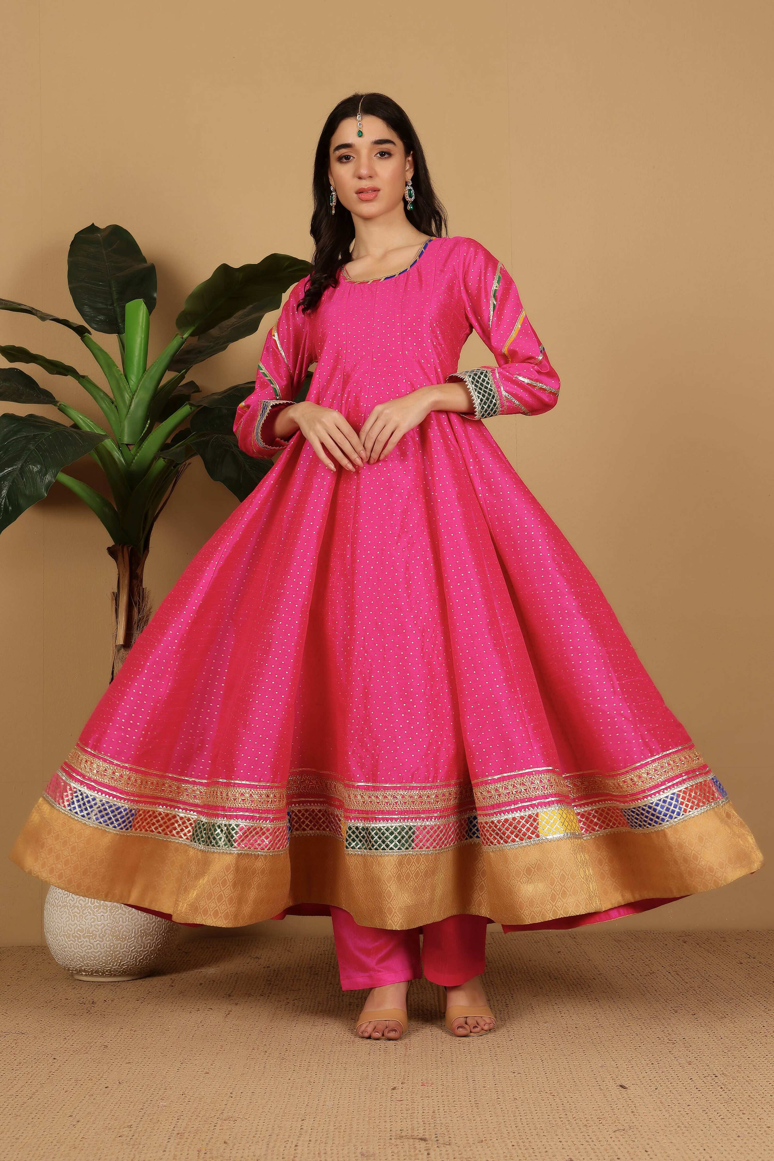Joban Fashion Pink Silk Lehenga Set