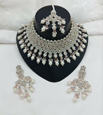 Thumbnail for Joban Fashion Women Cream Stone Work Necklace Set - Distacart