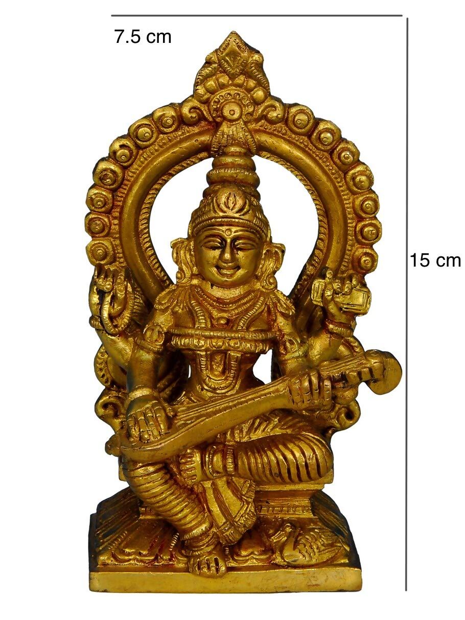 Raj Bharatahm Brass Goddess Saraswati Statue - Distacart
