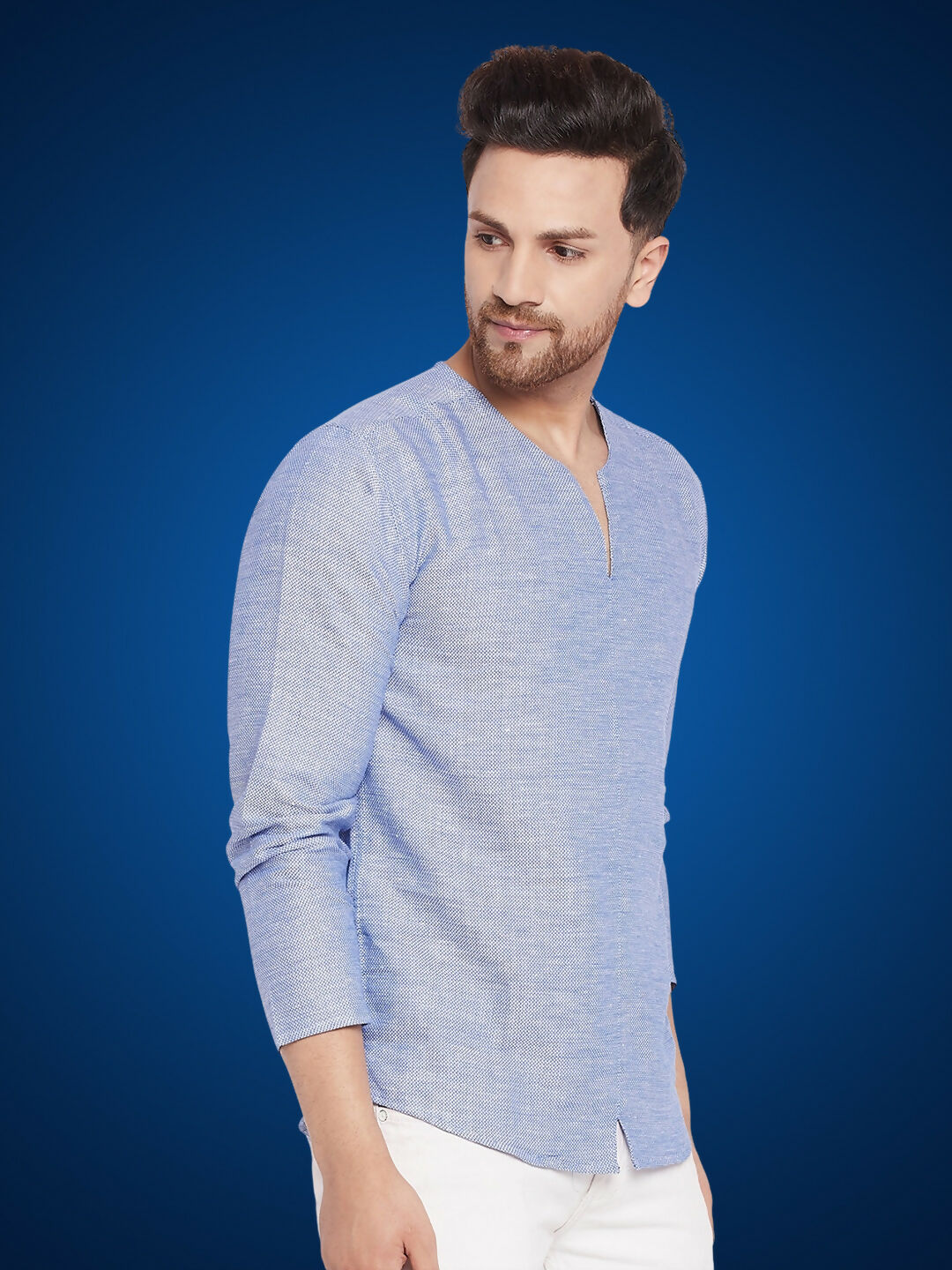 Even Apparels Men's Pure Cotton Blue Kurta - Distacart