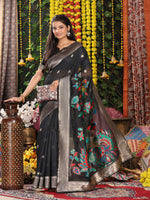 Thumbnail for Astita Linen Cotton Black Saree