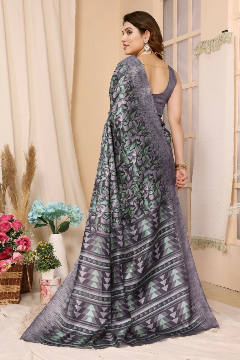 Aafreen Partywear Designer Grey Khadi Fancy Saree - Distacart