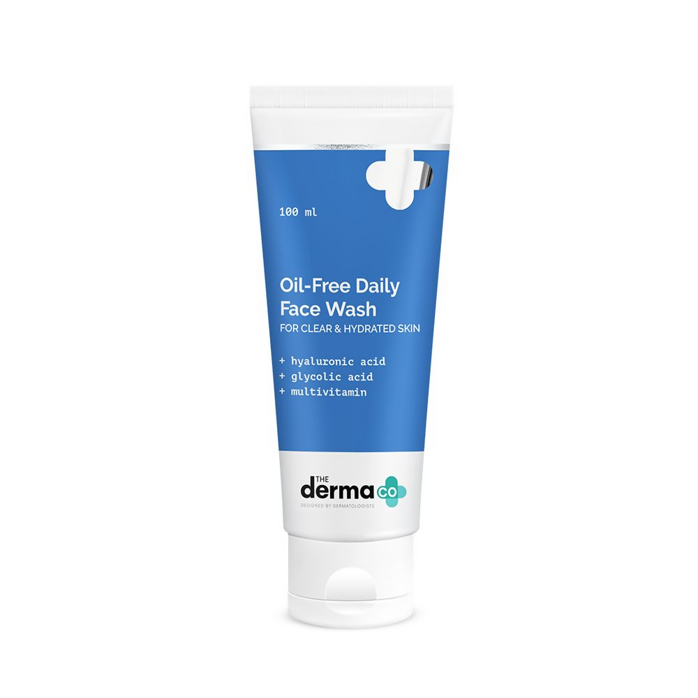 The Derma Co Oil-Free Daily Face Wash With Hyaluronic Acid, Glycolic Acid & Multivitamins For Clear & Hydrated Skin - Distacart
