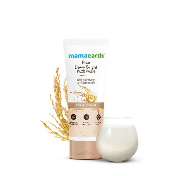 Mamaearth Rice Dewy Bright Face Wash With Rice Water & Niacinamide for Glass Skin - Distacart