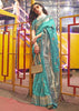 Beautiful Aqua Blue Handloom Weaving Silk Saree - Emponline - Distacart