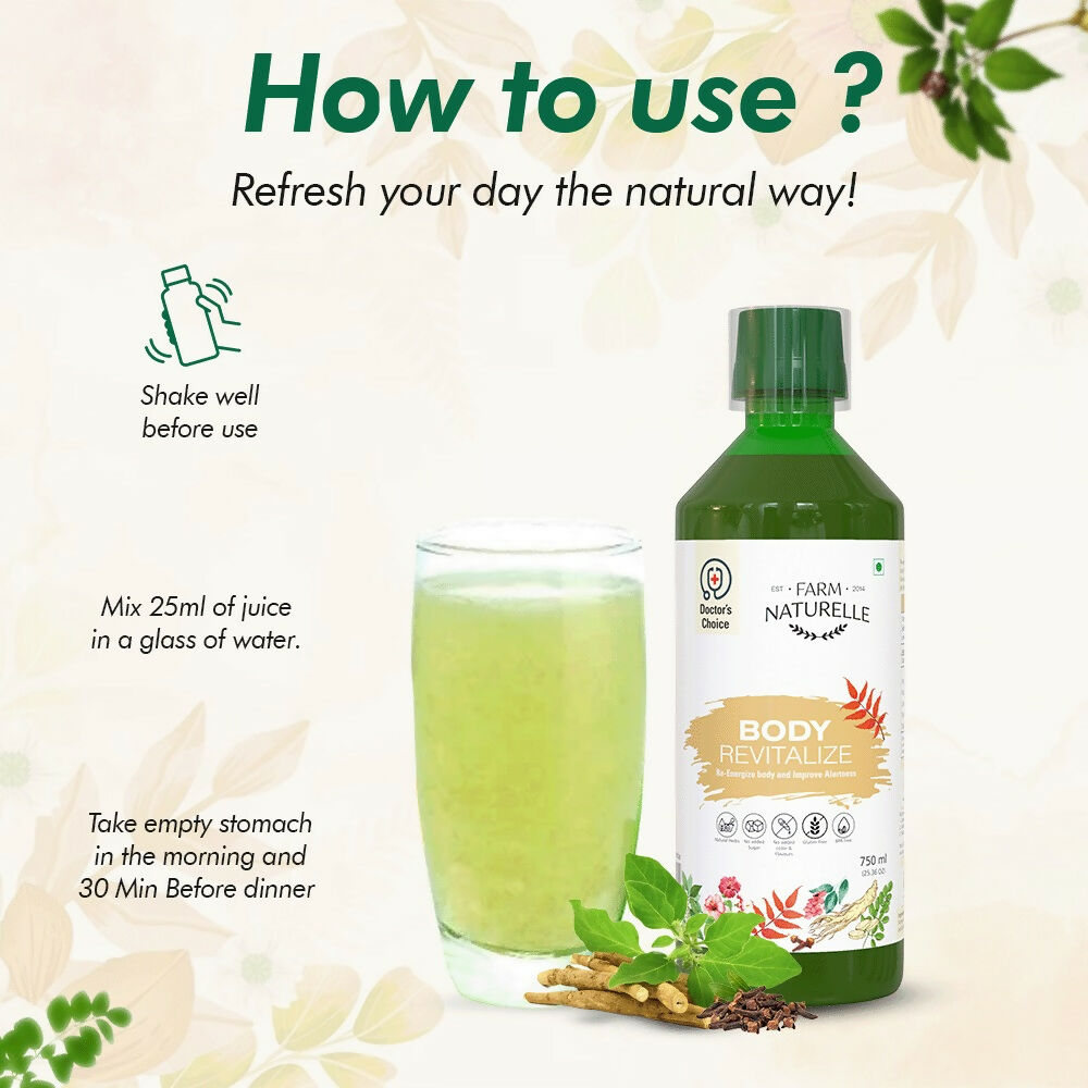 Farm Naturelle Body Revitalizer Juice - Ayurvedic Formula for Energy and Vitality