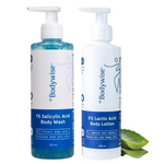 Thumbnail for BeBodywise 5% Lactic Acid Body Lotion & 1% Salicylic acid Bodywash Kit For Women - Distacart