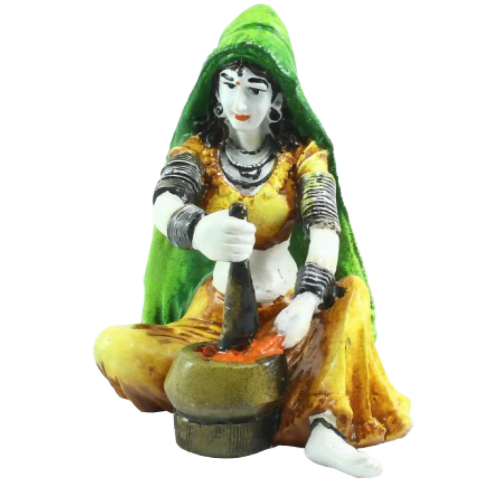 eCraftIndia Rajasthani Lady Decorative Statue - Dista