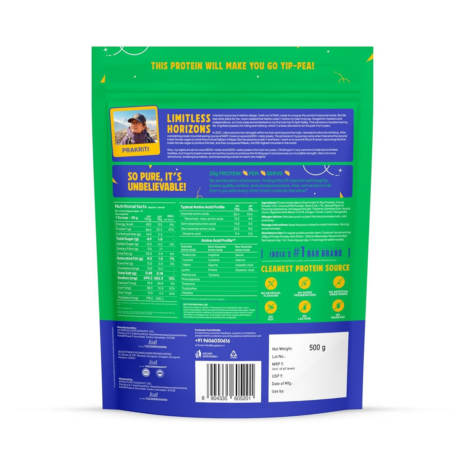 Yoga Bar ProClean Plant Protein Powder - Distacart