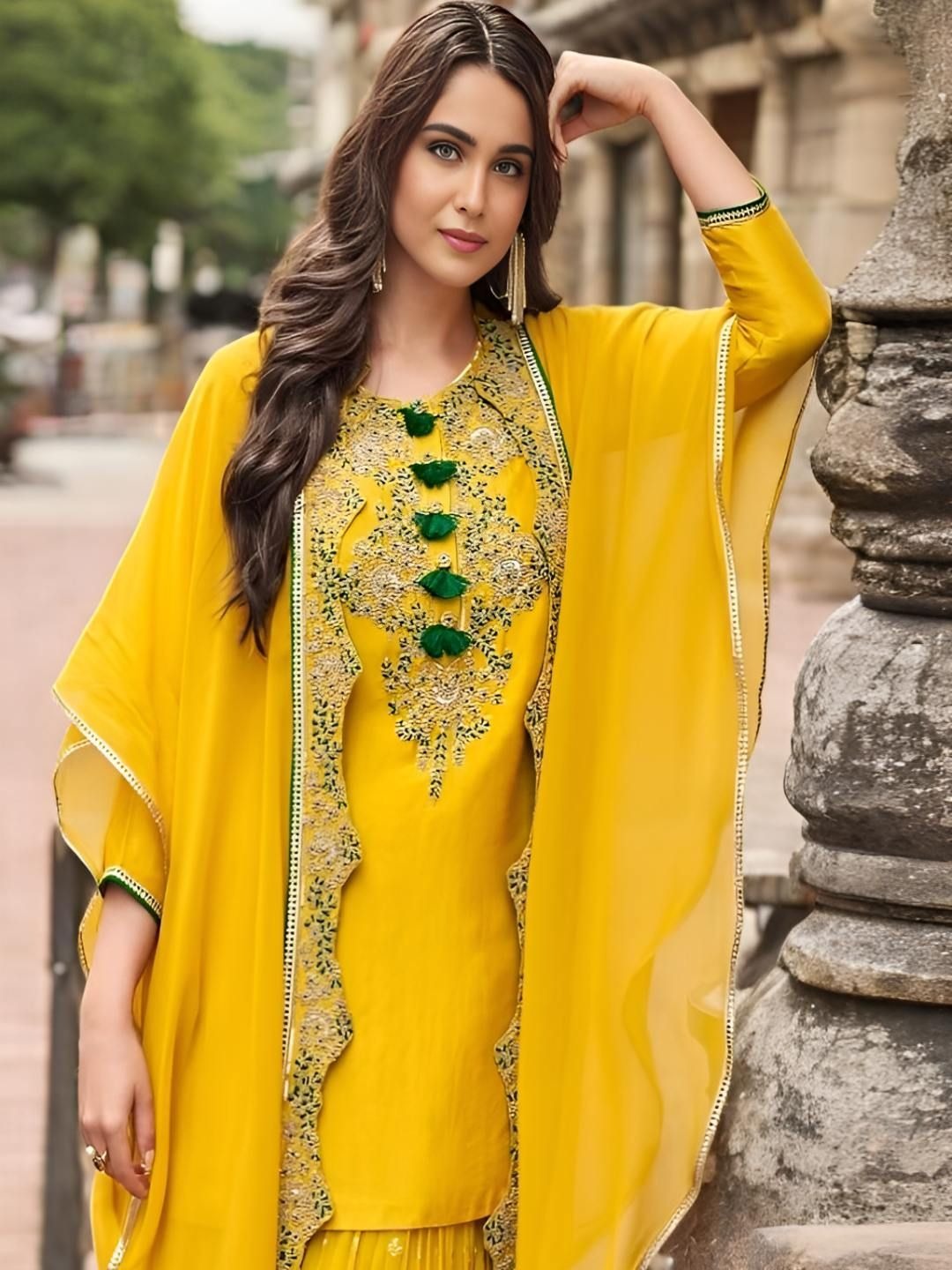 Evanik Designer Chinon Silk With Embroidered Sequence Work Plazzo Suit