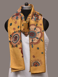 Thumbnail for Yellow Kalamkari Hand Painted Woolen Handloom Stole with Floral Design - Global Threads - Distacart