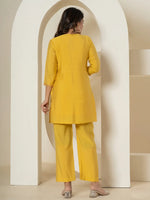 Thumbnail for Yufta Yellow Thread_Work Shirt And Trouser Silk Blend Co-Ord Set