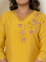 Thumbnail for Yufta Yellow Thread_Work Shirt And Trouser Silk Blend Co-Ord Set