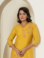 Thumbnail for Yufta Yellow Thread_Work Shirt And Trouser Silk Blend Co-Ord Set