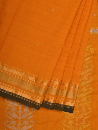 Yellow Uppada Cotton Handloom Saree with Karpur Pallu Design - Global Threads - Distacart