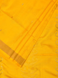 Thumbnail for Yellow Uppada Silk Handloom Saree with Karpur Pallu Design - Global Threads - Distacart
