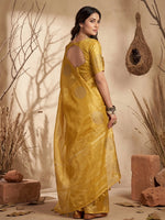 Thumbnail for Anaita Yellow Tissue Silk Woven Saree With Blouse