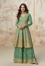 Thumbnail for Anaita Green Heavy Fox Georgette Stitched Suit with Sequence Work - Distacart
