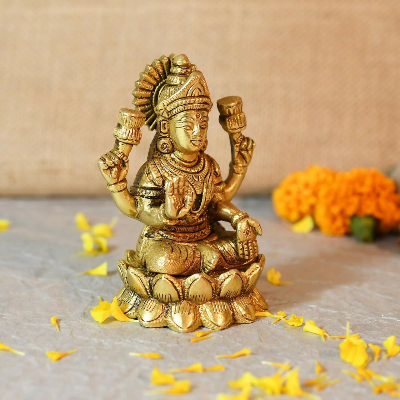 Collectible India Brass Lakshmi Goddess Statue - Distacart