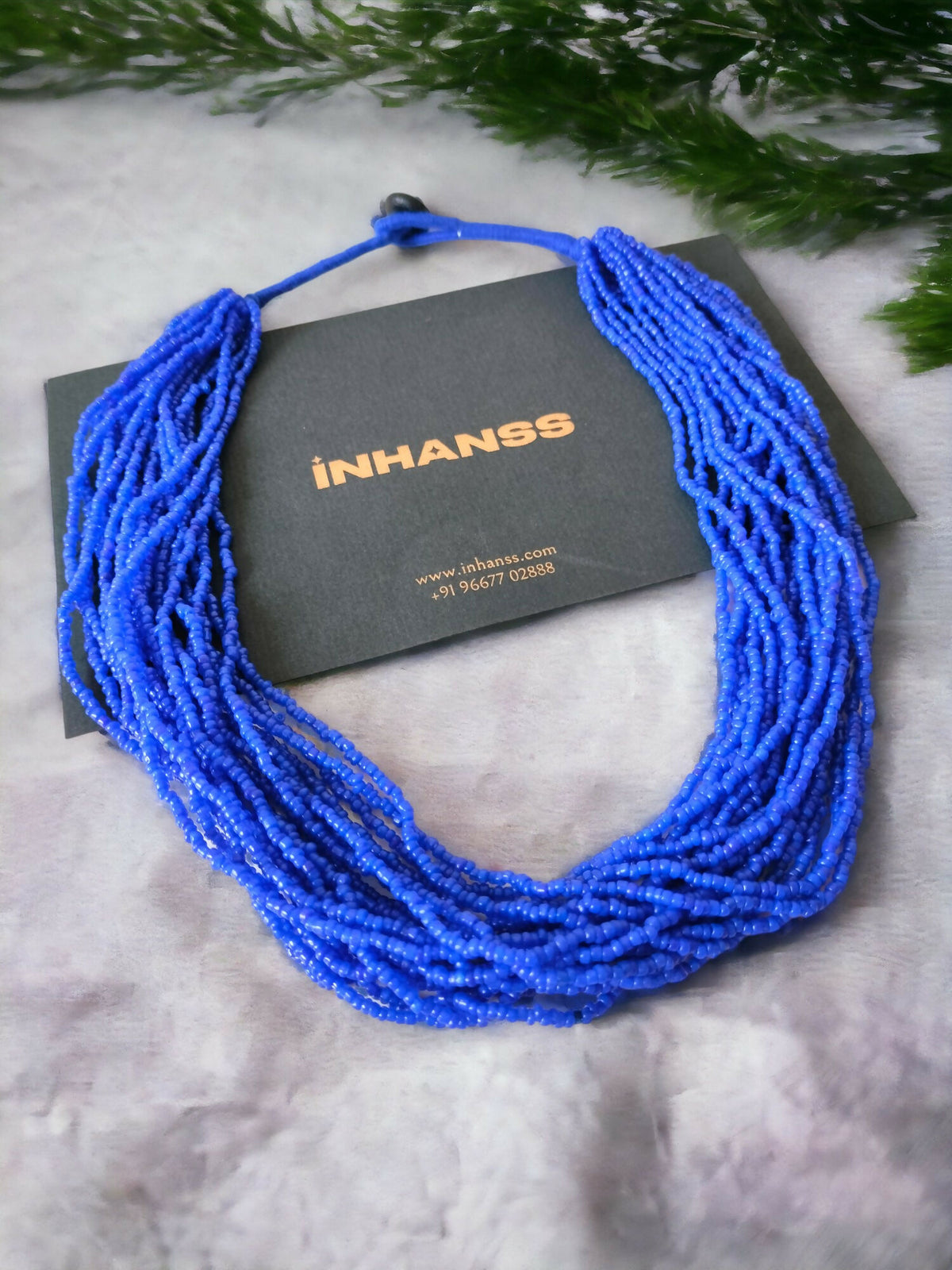 Inhanns Handmade Beaded Multilayer Necklace, 20 Layers - Blue - Distacart